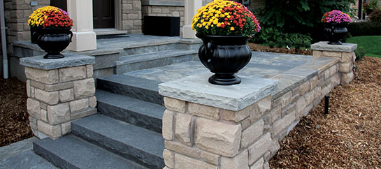 Natural stone steps in Mississauga