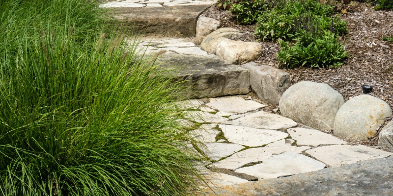 Armour stone walkway 
