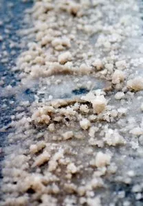 bulk salt on walkway