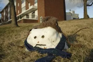 Mild winter snowman