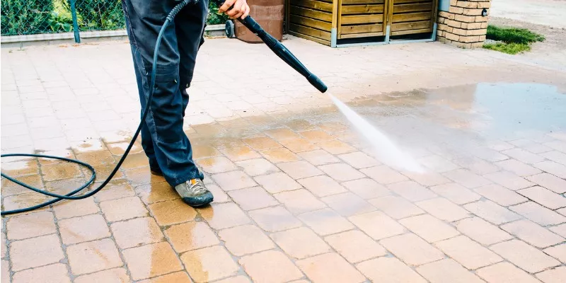 power washing patio stones