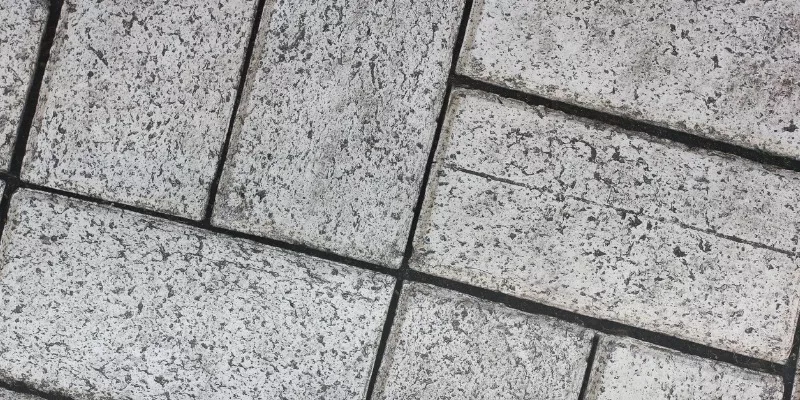 Close up of interlocking patio